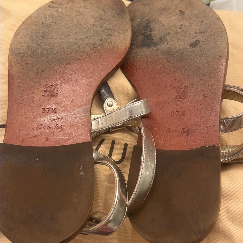Louis Vuitton Gold Sandals - Picture 10 of 10